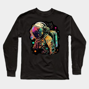 Astronaut in Space Colorful Vibrant Psychedelic Long Sleeve T-Shirt